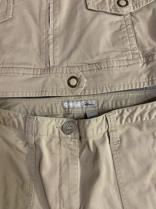 Chico's Matching Set - Beige Utility Zip Sleeveless Vest and Matching Pants - Picture 9 of 10